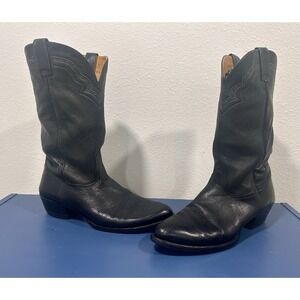 Nocona Vintage Boots Men's 11.5 D Black Leather Made in USA Cowboy Western
